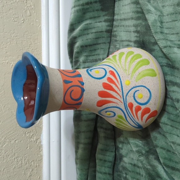 Brand New Mexican Floral Vase 12 inches Ceramic - Picture 1 of 3